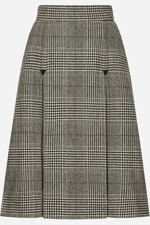 Dolce & Gabbana Falda Longuette Acampanada Con Pliegues Y Motivo Príncipe De Gales - Mujer Faldas 36