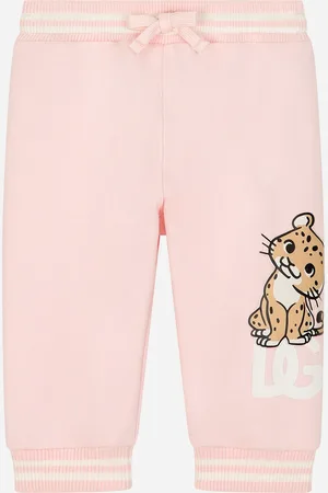 Dolce & Gabbana Pantalón De Chándal De Punto Con Logotipo Dg Y Leopardino - Hombre Pantalones Largos Y Cortos 3/6 Months