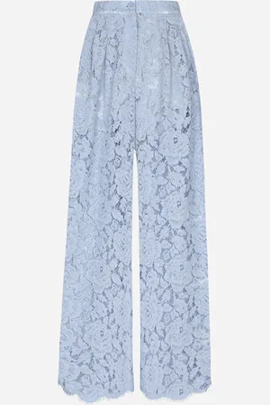 Dolce & Gabbana Pantalón Acampanado De Encaje Cordonetto Floral Con Logotipo Dg - Mujer Pantalones Largos Y Cortos 38