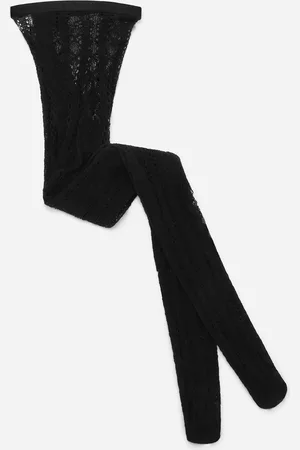 Dolce & Gabbana Pantis Perforados De Algodón - Mujer Calcetines S