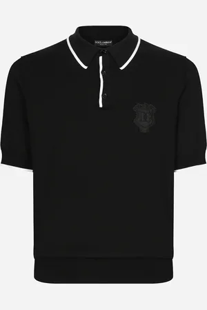 Dolce & Gabbana Polo De Algodón Con Logotipo Dg Bordado - Hombre Prendas De Punto 48