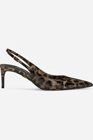 Dolce & Gabbana Zapato Destalonado En Piel De Becerro Brillante Estampada - Mujer Zapatos De Salón Y Destalonados Estampado Animal Piel 35