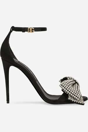 Dolce & Gabbana Sandalia De Raso Con Bordado De Strass - Mujer Sandalias Y Cuñas 36