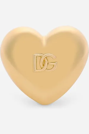 Dolce & Gabbana Anillo En Forma De Corazón Con Logotipo Dg En Relieve - Mujer Bisutería Metal L