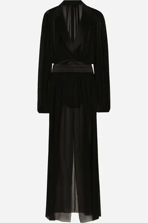Dolce & Gabbana Vestido Largo Estilo Esmoquin En Chifón De Seda - Mujer Vestidos Seda 36