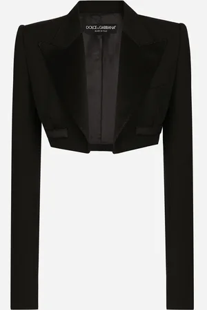 Dolce & Gabbana Spencer Tipo Esmoquin De Botonadura Sencilla En Gabardina De Lana - Mujer Chaquetas Lana 38