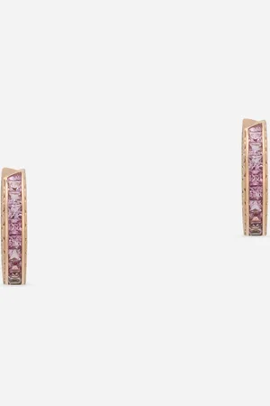 Dolce & Gabbana Pendientes Anna En Oro De 18 Kt Con Zafiros Rosa - Mujer Pendientes Dorado Onesize