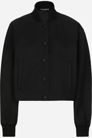 Dolce & Gabbana Bómber De Gabardina Resinada Del Revés Con Placa Con Logotipo - Mujer Abrigos Y Chaquetones 42