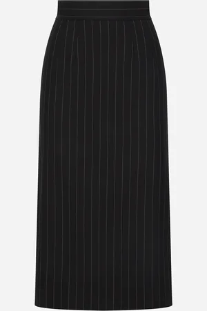 Dolce & Gabbana Falda Longuette De Lana Con Rayas Diplomáticas - Mujer Faldas #n/d 36