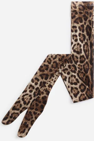 Dolce & Gabbana Pantis De Tul Con Estampado De Leopardo - Mujer Calcetines Estampado Animal Encaje S