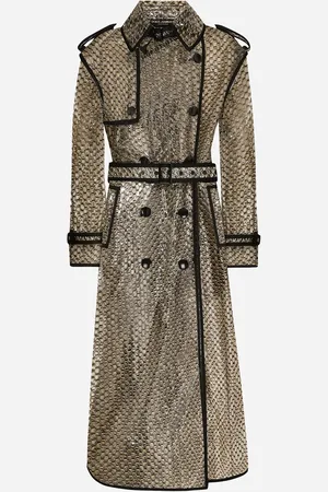 Dolce & Gabbana Gabardina En Malla De Lúrex Encolada A Pvc - Mujer Abrigos Y Chaquetones 38