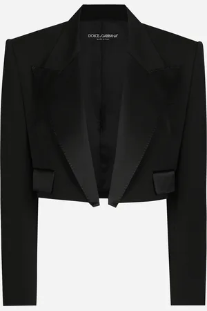 Dolce & Gabbana Chaqueta Corta Tipo Esmoquin En Gabardina De Lana - Mujer Chaquetas Lana 42