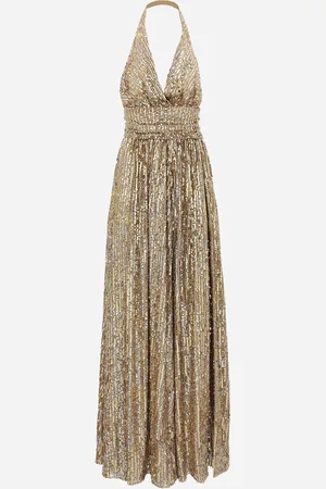 Dolce & Gabbana Vestido Largo De Lentejuelas Con Abertura - Mujer Vestidos 42