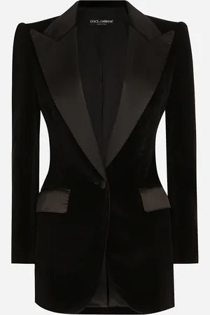 Dolce & Gabbana Chaqueta De Esmoquin Turlington De Botonadura Sencilla De Terciopelo - Mujer Chaquetas 38