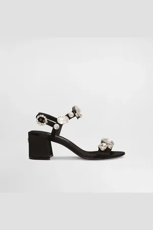 Dolce & Gabbana Sandalia De Raso Con Piedras Bordadas - Mujer Sandalias Y Cuñas Multicolor 35