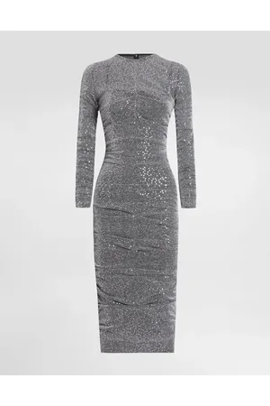 Dolce & Gabbana Vestido Longuette Drapeado De Lentejuelas - Mujer Vestidos 36