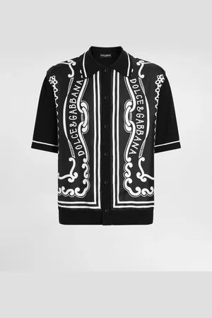 Dolce & Gabbana Camisa De Seda Y Algodón Con Estampado Bandana - Hombre Prendas De Punto M