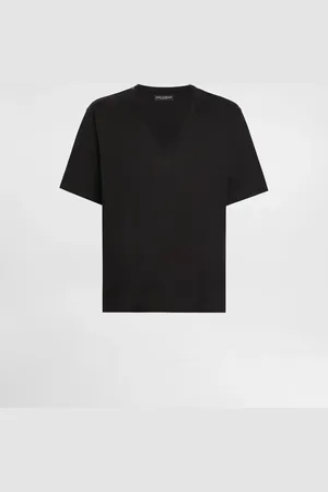 Dolce & Gabbana Camiseta De Algodón Con Cuello De Pico - Hombre Camisetas Y Polos Algod�n 48