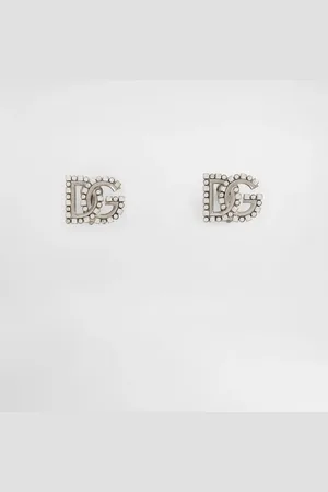 Dolce & Gabbana Pendientes Con Logotipo Dg En Strass - Mujer Bisutería Metal Onesize