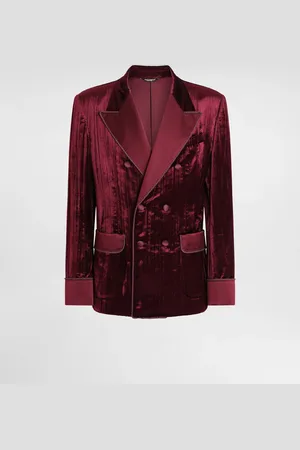 Dolce & Gabbana Chaqueta De Botonadura Doble En Terciopelo - Hombre Trajes Y Americanas 48