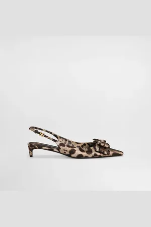 Dolce & Gabbana Zapato Destalonado De Raso Con Estampado De Leopardo - Mujer Zapatos De Salón Y Destalonados Estampado Animal 35.5