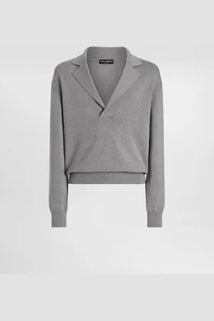 Dolce & Gabbana Jersey De Lana Con Cuello De Pico Y Bordado Dg - Hombre Prendas De Punto Xs