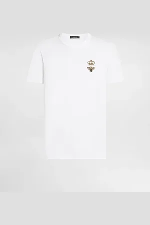 Dolce & Gabbana T-shirt En Coton À Broderie - Hombre Camisetas Y Polos Blanco Algod�n 46