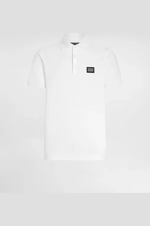 Dolce & Gabbana Polo En Piqué De Algodón Con Placa Con Logotipo - Hombre Camisetas Y Polos Algod�n 44