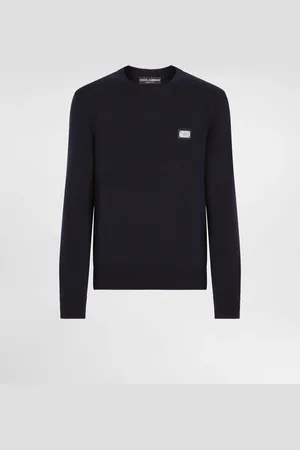 Dolce & Gabbana Jersey De Lana Con Cuello Redondo Y Placa Con Logotipo - Hombre Prendas De Punto Lana 46