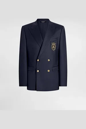 Dolce & Gabbana Chaqueta De Lana Con Botonadura Doble Y Parche - Hombre Trajes Y Americanas 48