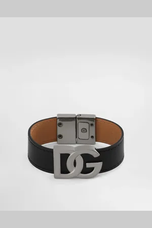 Dolce & Gabbana Pulsera En Piel De Becerro Con Logotipo Dg - Hombre Bisutería Multicolor Piel M