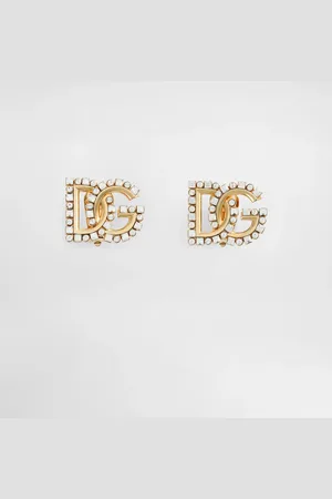 Dolce & Gabbana Pendientes Con Logotipo Dg En Strass - Mujer Bisutería Metal Onesize