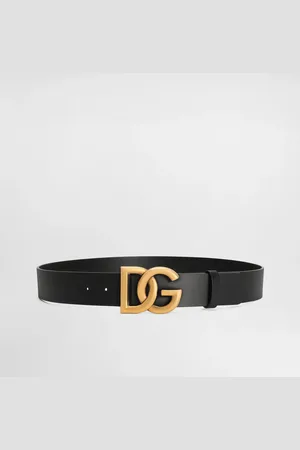 Dolce & Gabbana Lux Leather Belt With Crossover Dg Logo Buckle - Hombre Cinturones Piel 80