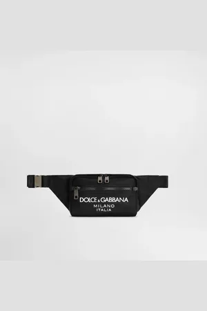 Dolce & Gabbana Riñonera Pequeña De Nailon Con Logotipo Engomado - Hombre Mochilas Y Riñoneras Nailon Onesize