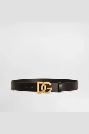 Dolce & Gabbana Lux Leather Belt With Crossover Dg Logo Buckle - Hombre Cinturones Piel 80