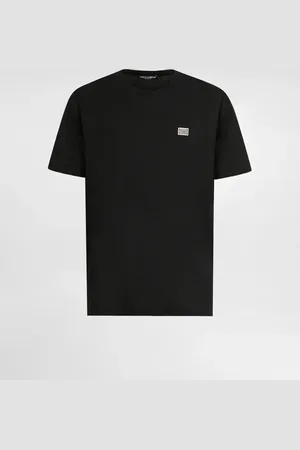 Dolce & Gabbana Camiseta De Algodón Con Placa - Hombre Camisetas Y Polos 48