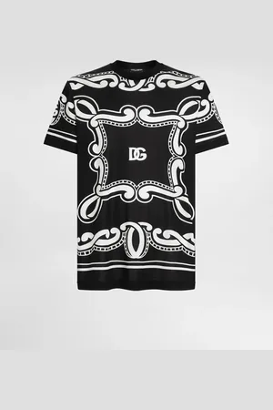 Dolce & Gabbana Camiseta De Seda Con Estampado Bandana - Hombre Camisetas Y Polos 44