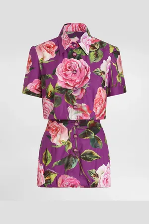 Dolce & Gabbana Mono De Algodón Con Estampado De Rosas - Mujer Vestidos 36