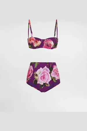 Dolce & Gabbana Bikini Balconette Y Culotte Con Estampado De Rosas - Mujer Moda Baño 1