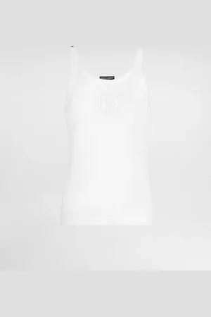 Dolce & Gabbana Camiseta Sin Mangas Slim Acanalada Con Bordado - Hombre Camisetas Y Polos 48