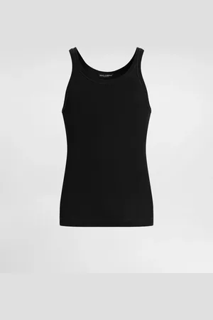 Dolce & Gabbana Camiseta Sin Mangas Slim Acanalada Con Placa - Hombre Camisetas Y Polos 46
