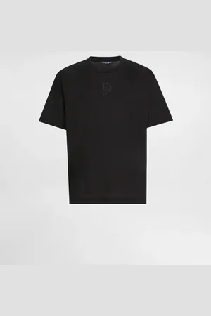 Dolce & Gabbana Camiseta De Algodón Con Logotipo Bordado - Hombre Camisetas Y Polos 44