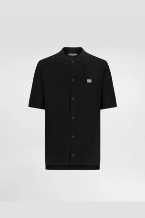 Dolce & Gabbana Camisa De Algodón Con Placa - Hombre Prendas De Punto M