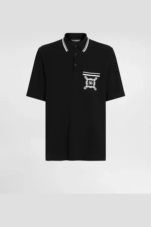 Dolce & Gabbana Polo De Algodón Con Detalles De Estampado Bandana - Hombre Camisetas Y Polos 44