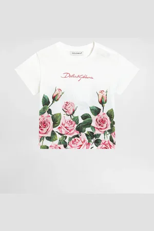 Dolce & Gabbana Camiseta De Punto Con Estampado De Rosas - Mujer Partes De Arriba 3/6 Months