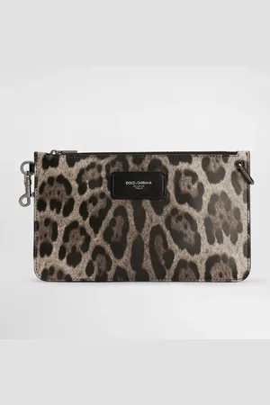 Dolce & Gabbana Neceser En Piel De Becerro - Hombre Porta Documentos Y Carteras De Mano Estampado Animal Onesize