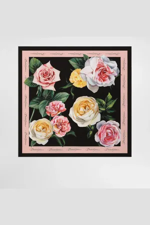 Dolce & Gabbana Fular En Sarga De Seda Con Estampado De Peonías Y Rosas 70 X 70 - Mujer Bufandas Y Foulards Onesize