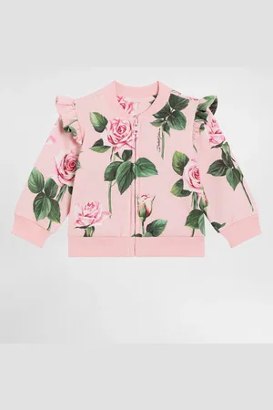 Dolce & Gabbana Sudadera De Cuello Redondo Con Estampado De Rosas - Mujer Partes De Arriba 3/6 Months