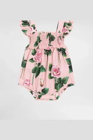 Dolce & Gabbana Pelele De Popelina Con Estampado De Rosas - Mujer Set Regalo Y Body 0/3 Months