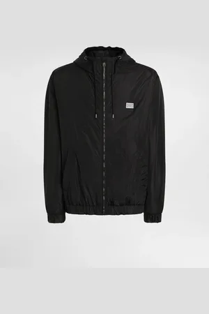 Dolce & Gabbana Cazadora De Tejido Técnico Con Capucha Y Placa - Hombre Abrigos Y Chaquetas 44